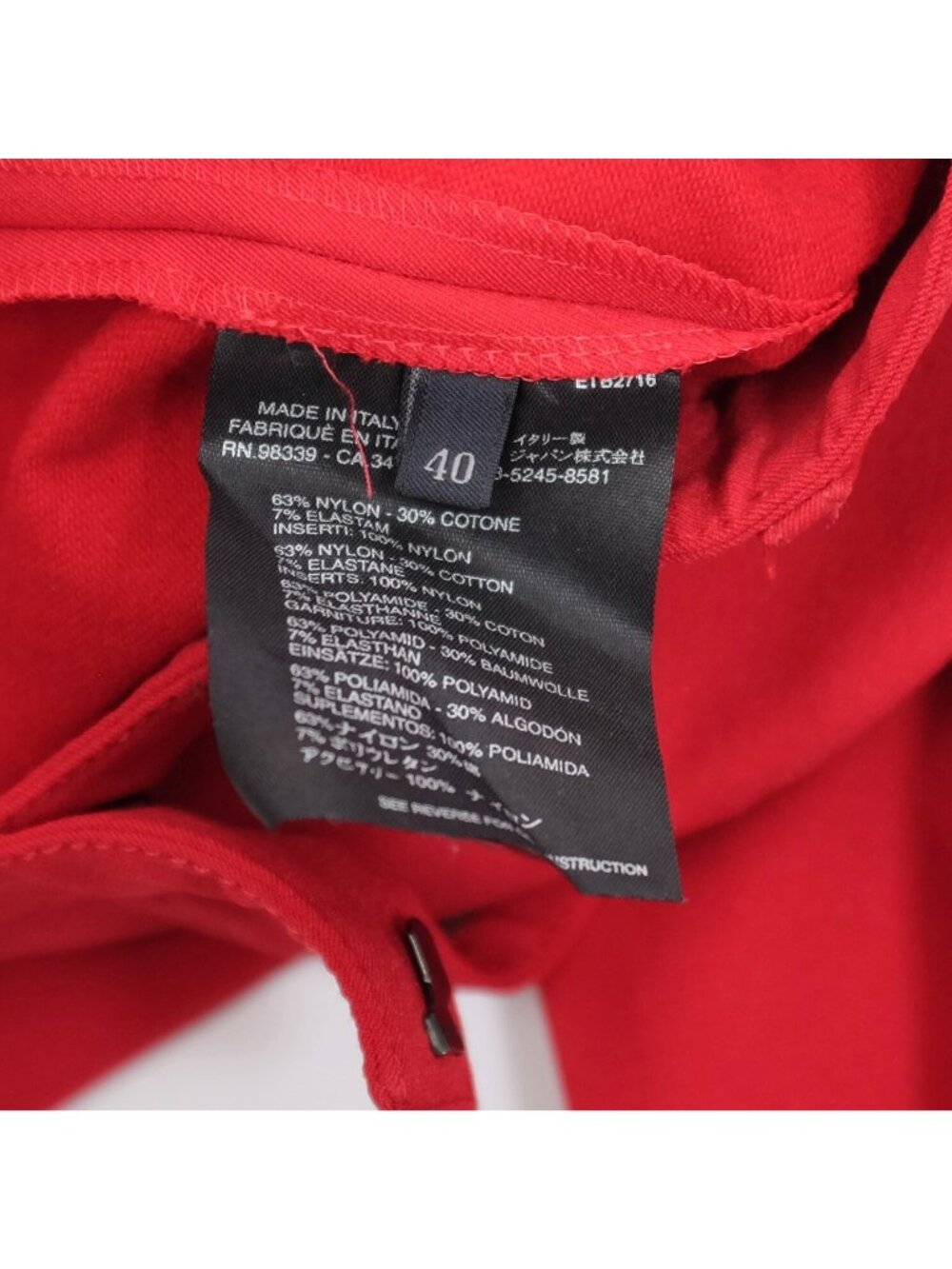 New PRADA Sport 40 US 2 pants leggings Teflon sock foot red - Picture 10 of 11